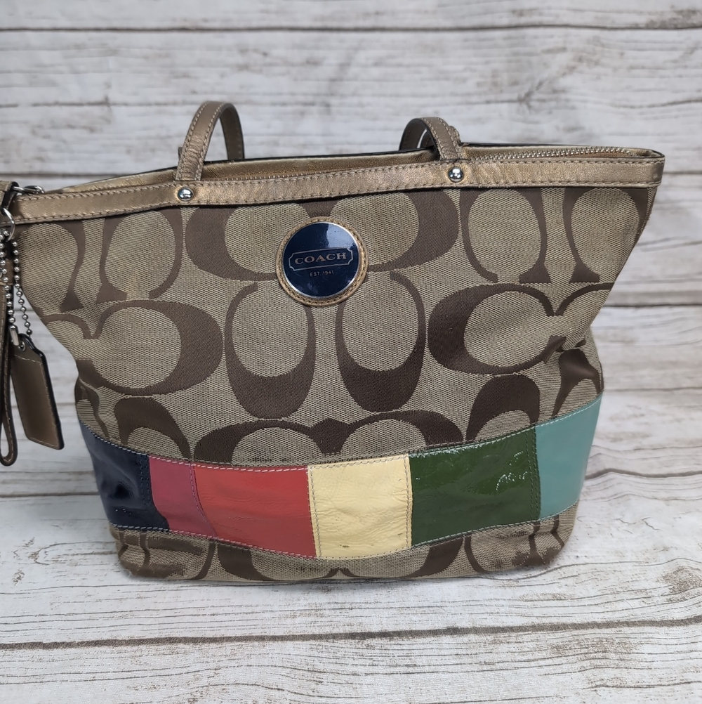 Coach Signature Legacy Stripe Tote Bag